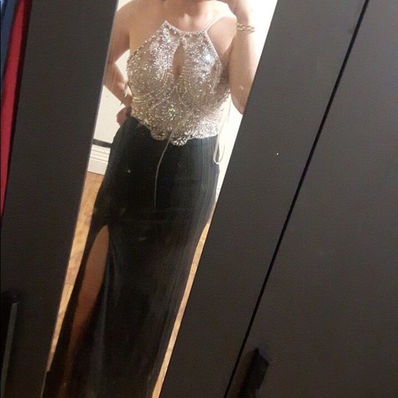 Rhymestone Slit Dress - Picture 2 of 2